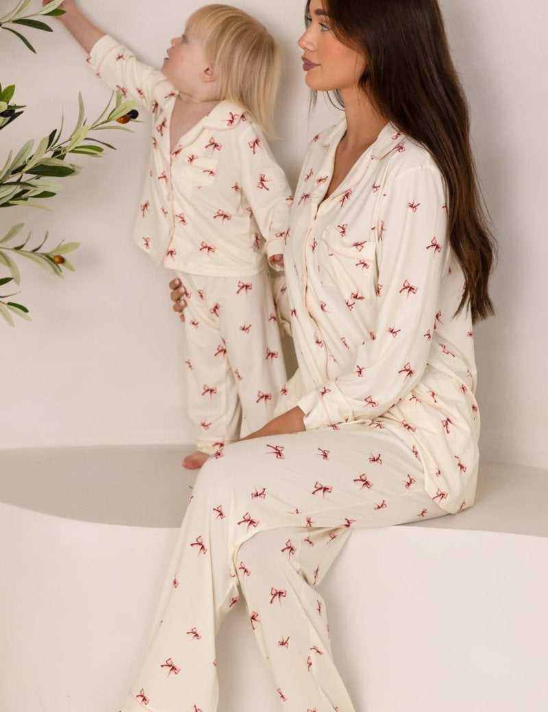 Adult COZY Rosy Ribbon Pyjamas - Cozy Crew Club