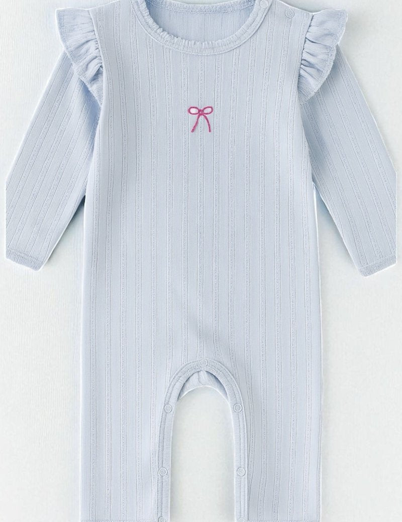 Knitted Bow Frill Romper Personalsied - Cozy Crew Club
