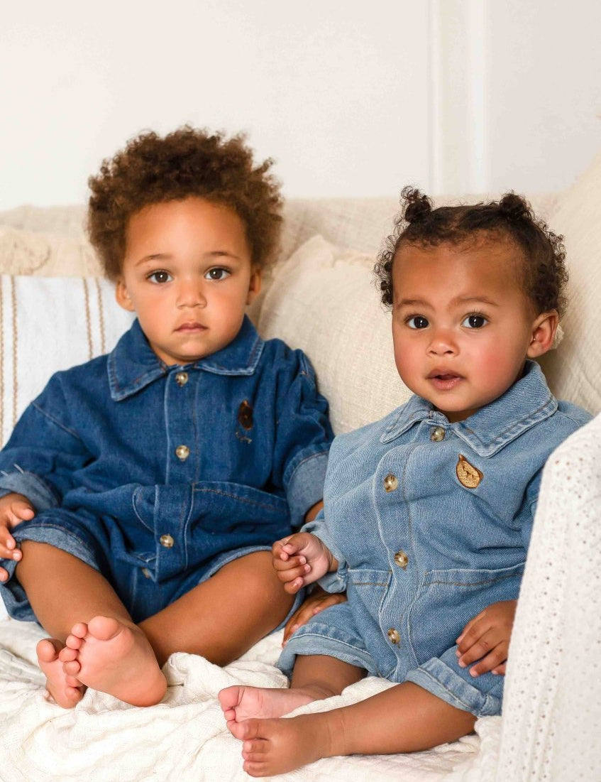 Bear Denim Piece Light or Dark Denim - Cozy Crew Club
