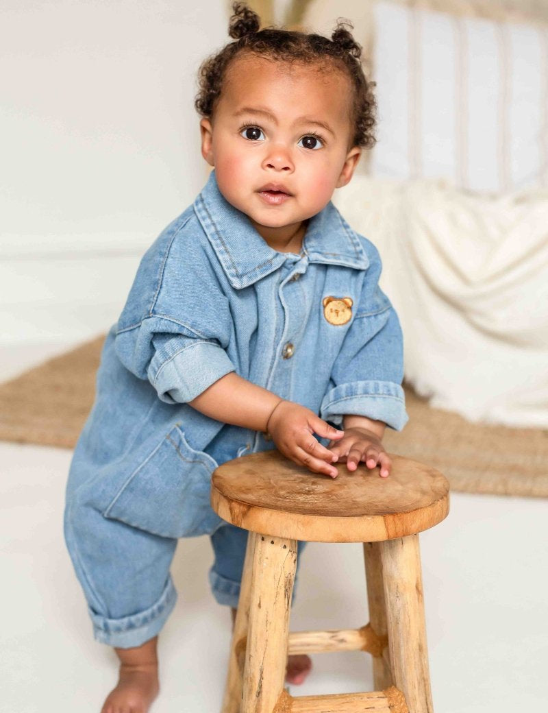 Bear Denim Piece Light or Dark Denim - Cozy Crew Club