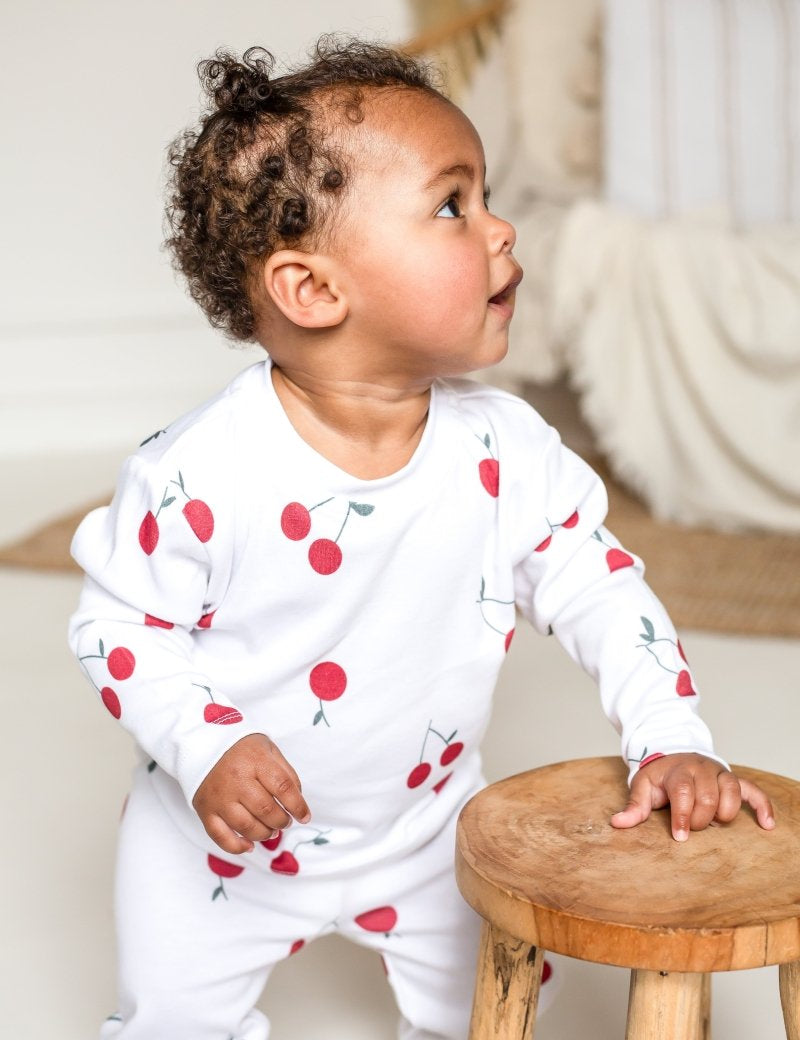 Cherry Bamboo & Organic Cotton Two-Piece Set Long Sleeve Pyjamas - Cozy Crew Club
