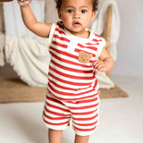 The Bear Beach Stripe Shorts & T-Shirt