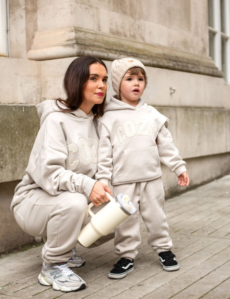 COZY Mini Tracksuit Stone Set - Cozy Crew Club