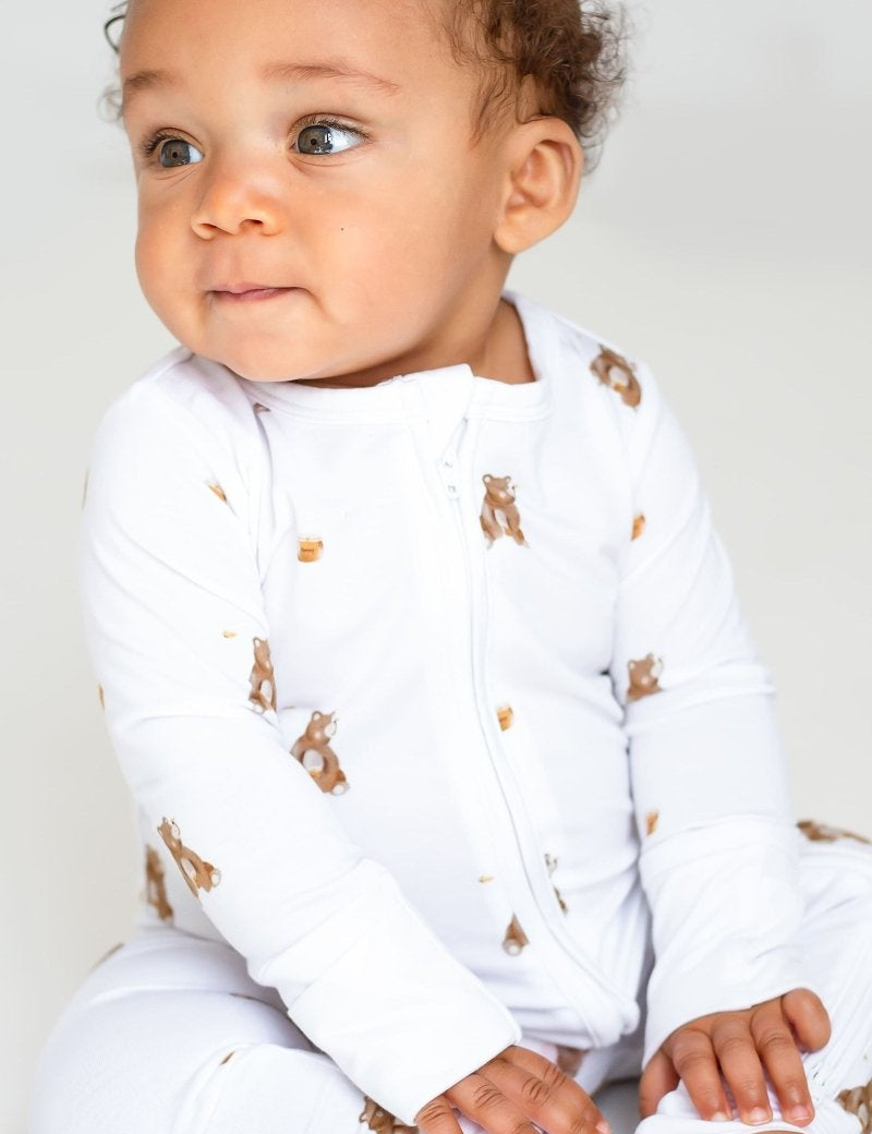 Bear Cotton Zip Sleepsuit One Piece - Cozy Crew Club