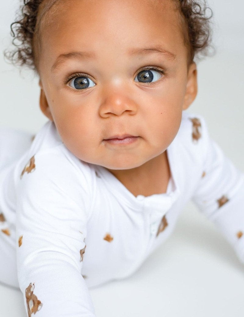 Bear Cotton Zip Sleepsuit One Piece - Cozy Crew Club