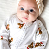 Christmas Bear Bamboo & Organic Cotton Zip Sleepsuit One Piece
