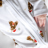 Christmas Bear Bamboo & Organic Cotton Zip Sleepsuit One Piece