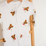 Christmas Bear Bamboo & Organic Cotton Zip Sleepsuit One Piece