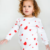 Zweiteiliges Set mit langen Ärmeln aus Bambus und Bio-Baumwolle „Love Heart Valentines“