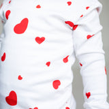 Zweiteiliges Set mit langen Ärmeln aus Bambus und Bio-Baumwolle „Love Heart Valentines“