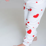 Zweiteiliges Set mit langen Ärmeln aus Bambus und Bio-Baumwolle „Love Heart Valentines“