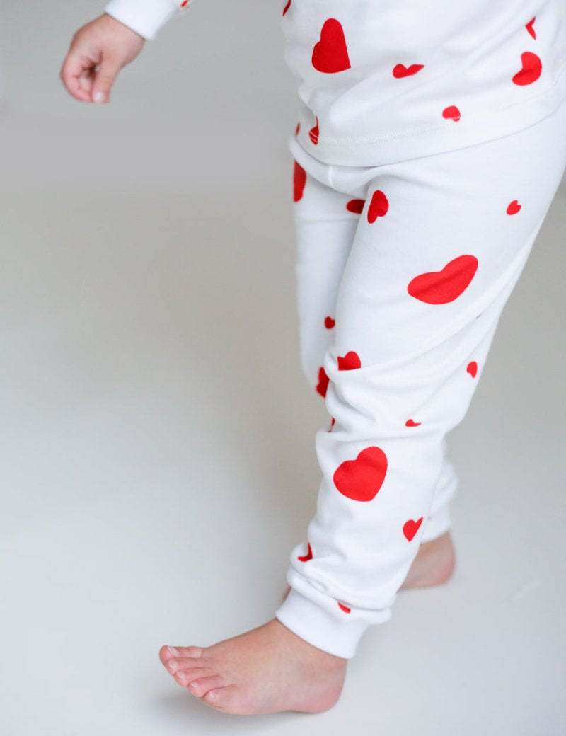 Love Heart Bamboo & Organic Cotton Two-Piece Set Long Sleeve Pyjamas - Cozy Crew Club