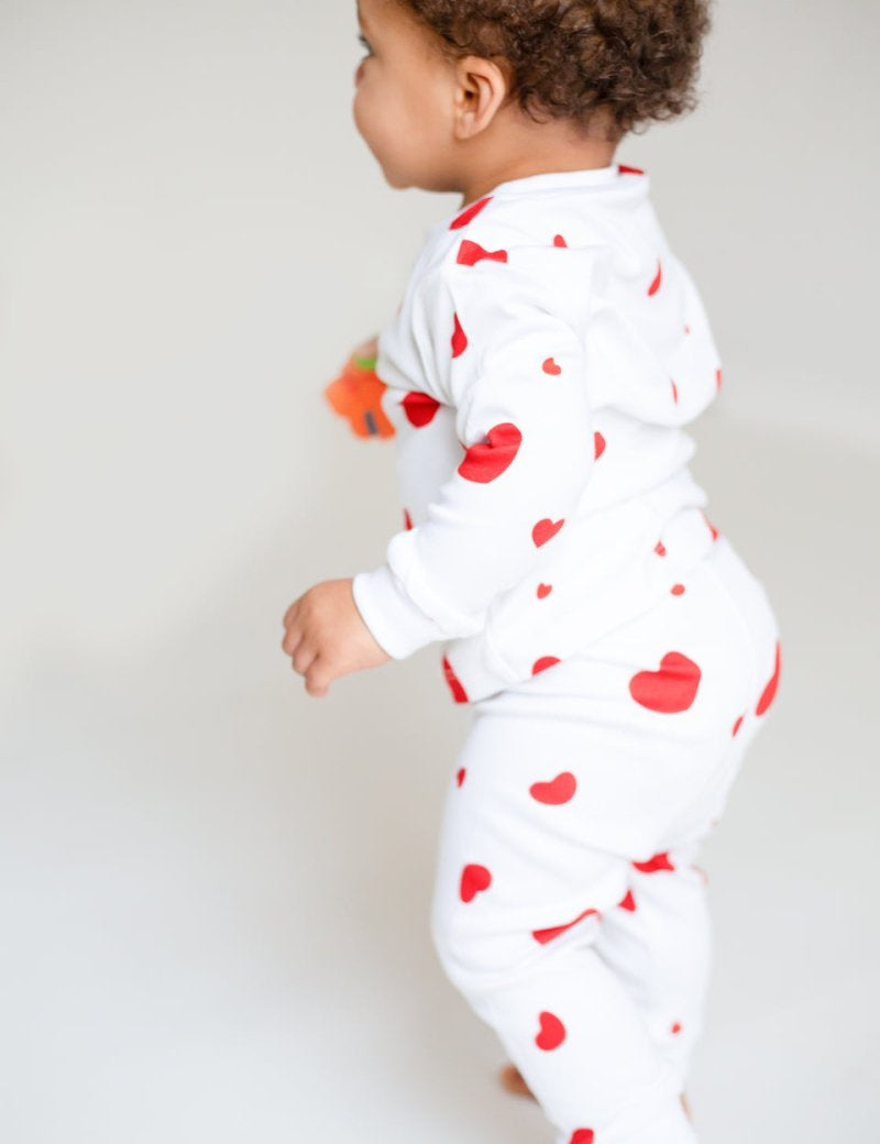 Love Heart Bamboo & Organic Cotton Two-Piece Set Long Sleeve Pyjamas - Cozy Crew Club