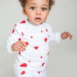 Zweiteiliges Set mit langen Ärmeln aus Bambus und Bio-Baumwolle „Love Heart Valentines“