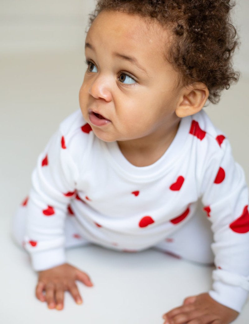 Love Heart Bamboo & Organic Cotton Two-Piece Set Long Sleeve Pyjamas - Cozy Crew Club