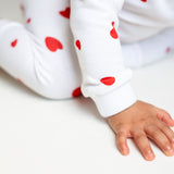 Zweiteiliges Set mit langen Ärmeln aus Bambus und Bio-Baumwolle „Love Heart Valentines“