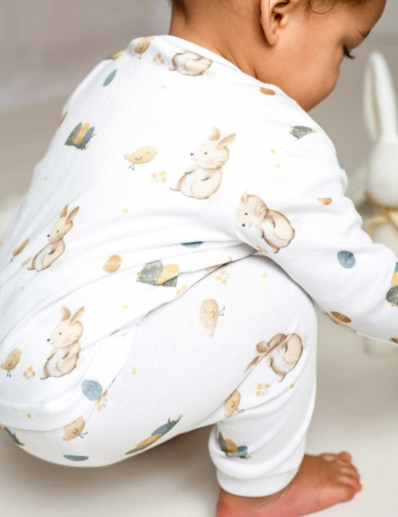 Cozy Easter Bunny Bamboo & Organic Cotton Two-Piece Set Long Sleeve Pyjamas - Cozy Crew Club