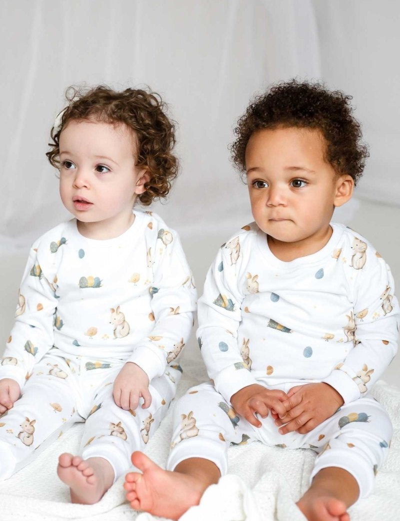 Cozy Easter Bunny Bamboo & Organic Cotton Two-Piece Set Long Sleeve Pyjamas - Cozy Crew Club