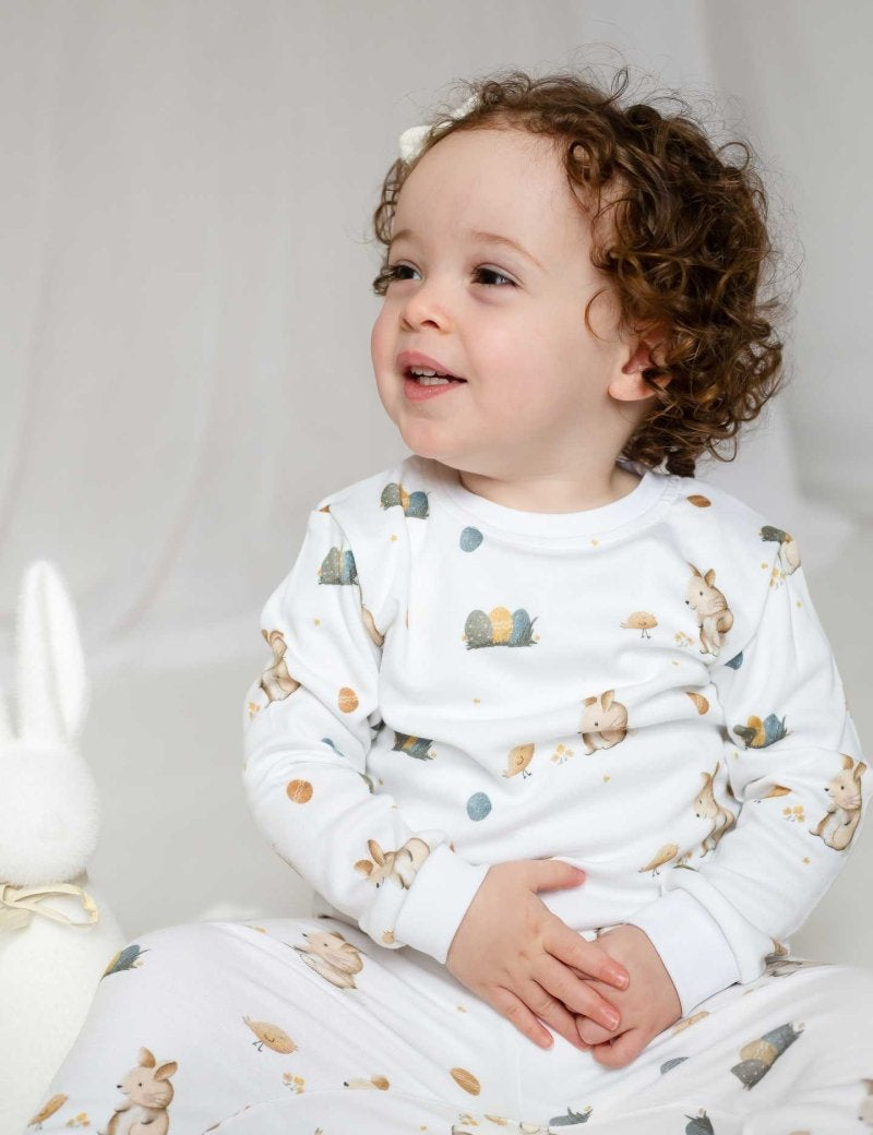 Cozy Easter Bunny Bamboo & Organic Cotton Two-Piece Set Long Sleeve Pyjamas - Cozy Crew Club