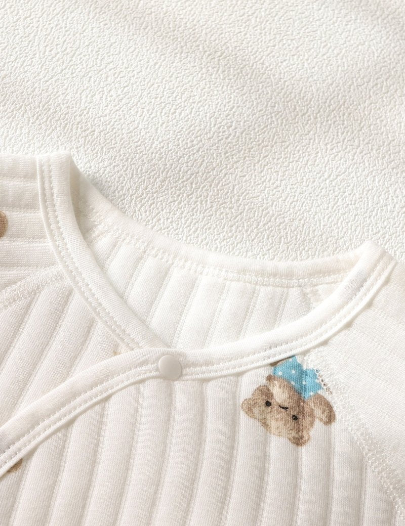 The Charming Bear Boucle Wrap Baby Grow Romper - Cozy Crew Club