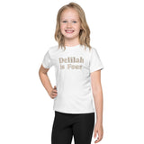 Turns Four 4th Birthday T-Shirt Personalised Name