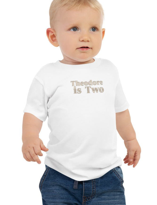 Turns Two 2nd Birthday T-Shirt Personalised Name - Cozy Crew Club