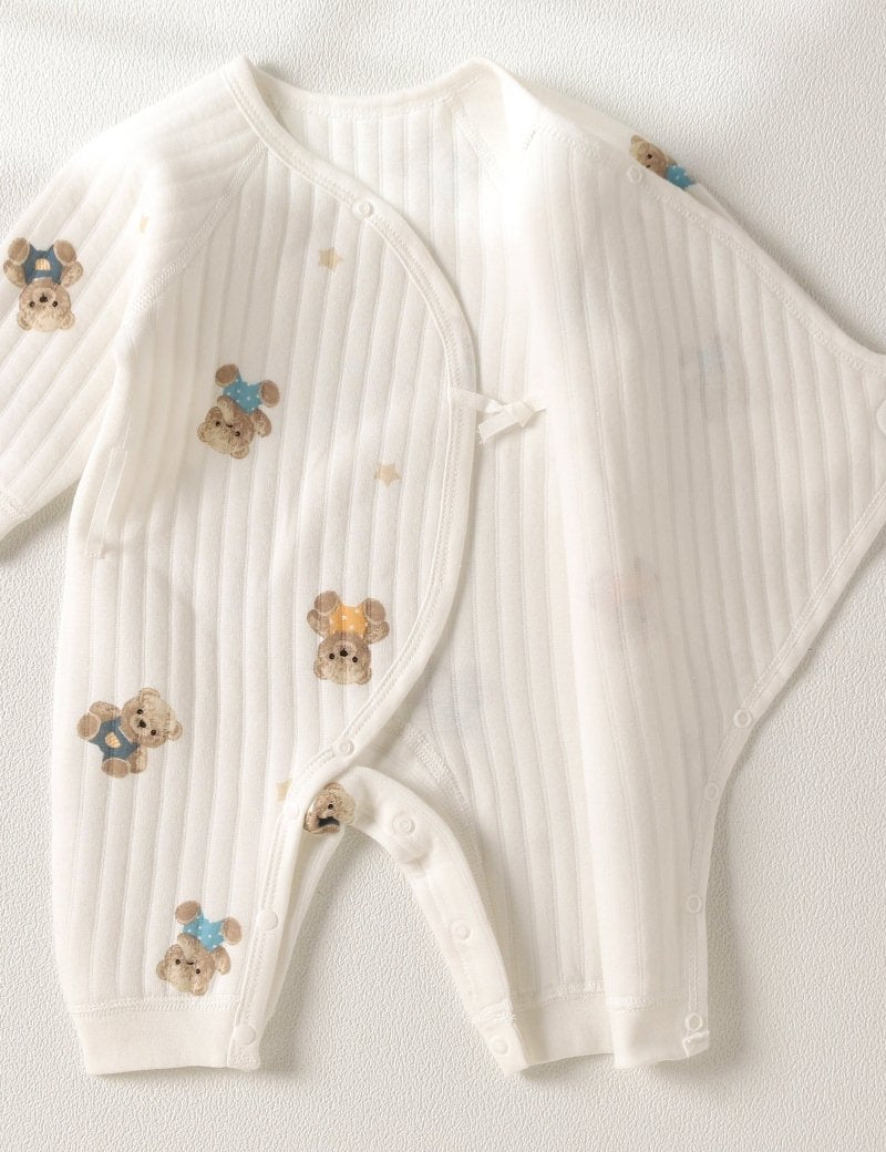 The Charming Bear Boucle Wrap Baby Grow Romper - Cozy Crew Club