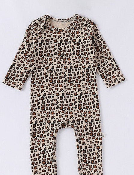 Little Wild One – Leopard Print Baby Romper - Cozy Crew Club