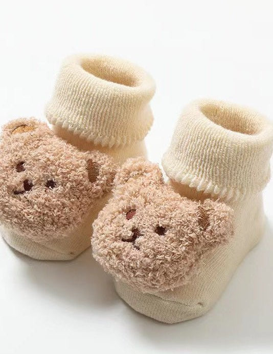 Boucle Teddy Slipper Socks For Little Feet - Cozy Crew Club