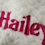 Sample Sale - White cocole blanket - 'Hailey' in pink thread