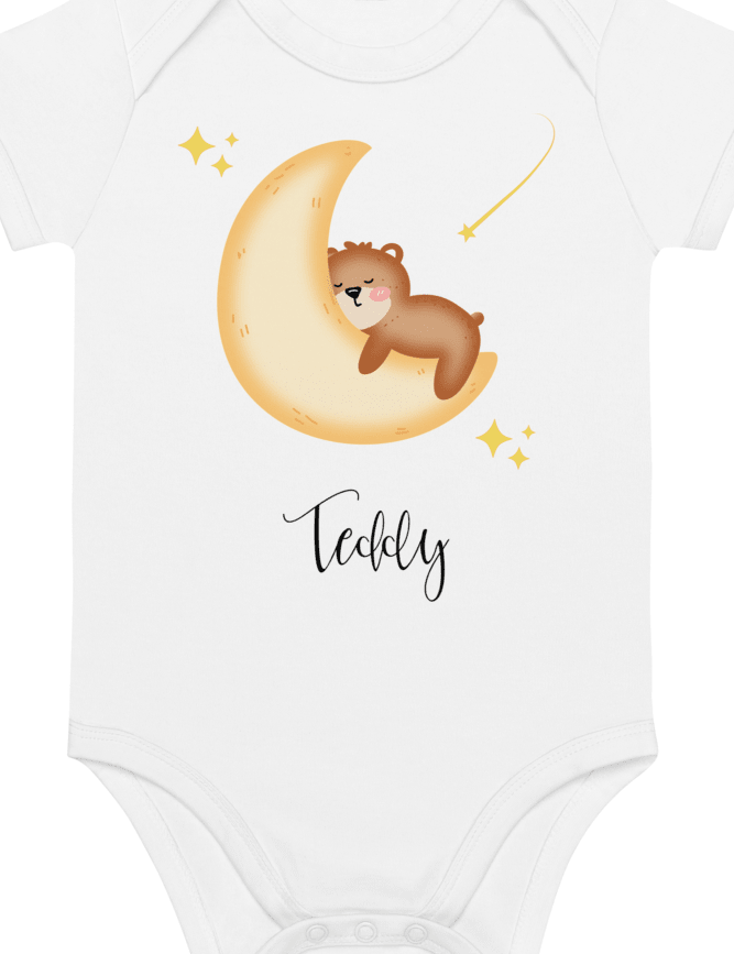 Dreaming Bear (Personalised Name Bodysuit) - Cozy Crew Club