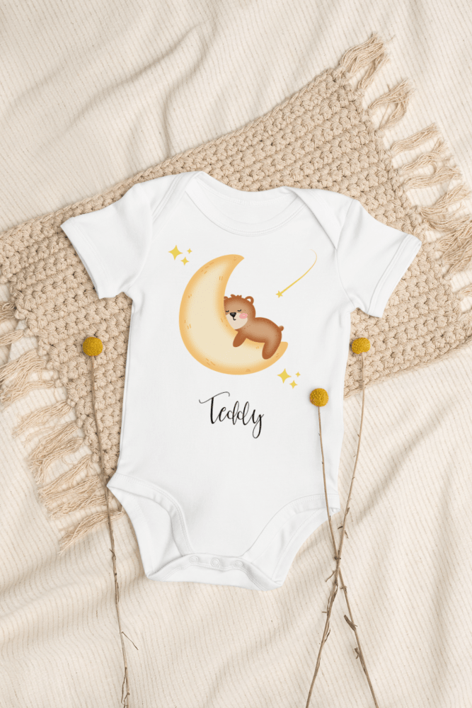 Dreaming Bear (Personalised Name Bodysuit) - Cozy Crew Club