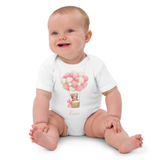 Personalisierter Name Bär Rosa Heißluftballon Body
