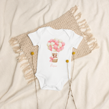 Personalisierter Name Bär Rosa Heißluftballon Body