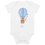 Personalisierter Name Bär Blau Heißluftballon Body