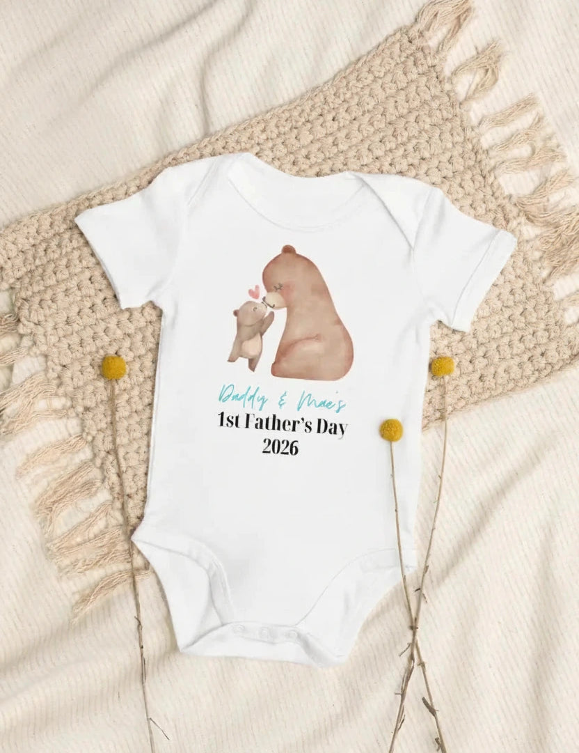 Bear First Father's Day (Personalised Bodysuit) - Cozy Crew Club