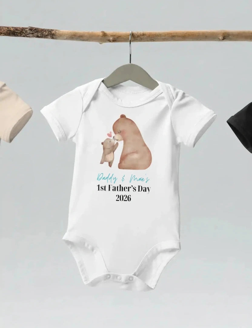 Bear First Father's Day (Personalised Bodysuit) - Cozy Crew Club