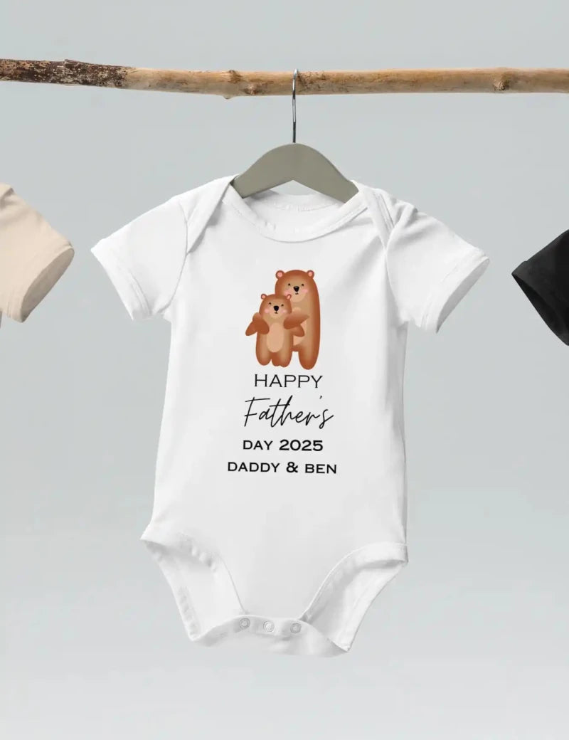 Happy Father's Day (Personalised Bear Bodysuit) - Cozy Crew Club