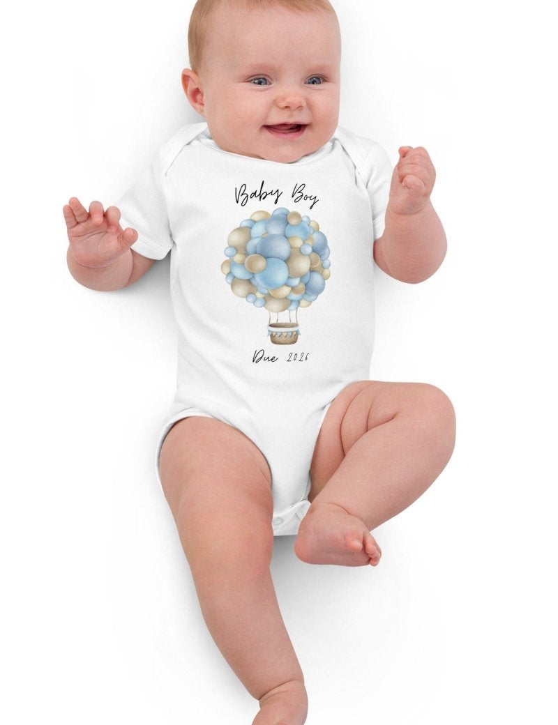 Baby Boy Due (Personalised Name Bodysuit) - Cozy Crew Club