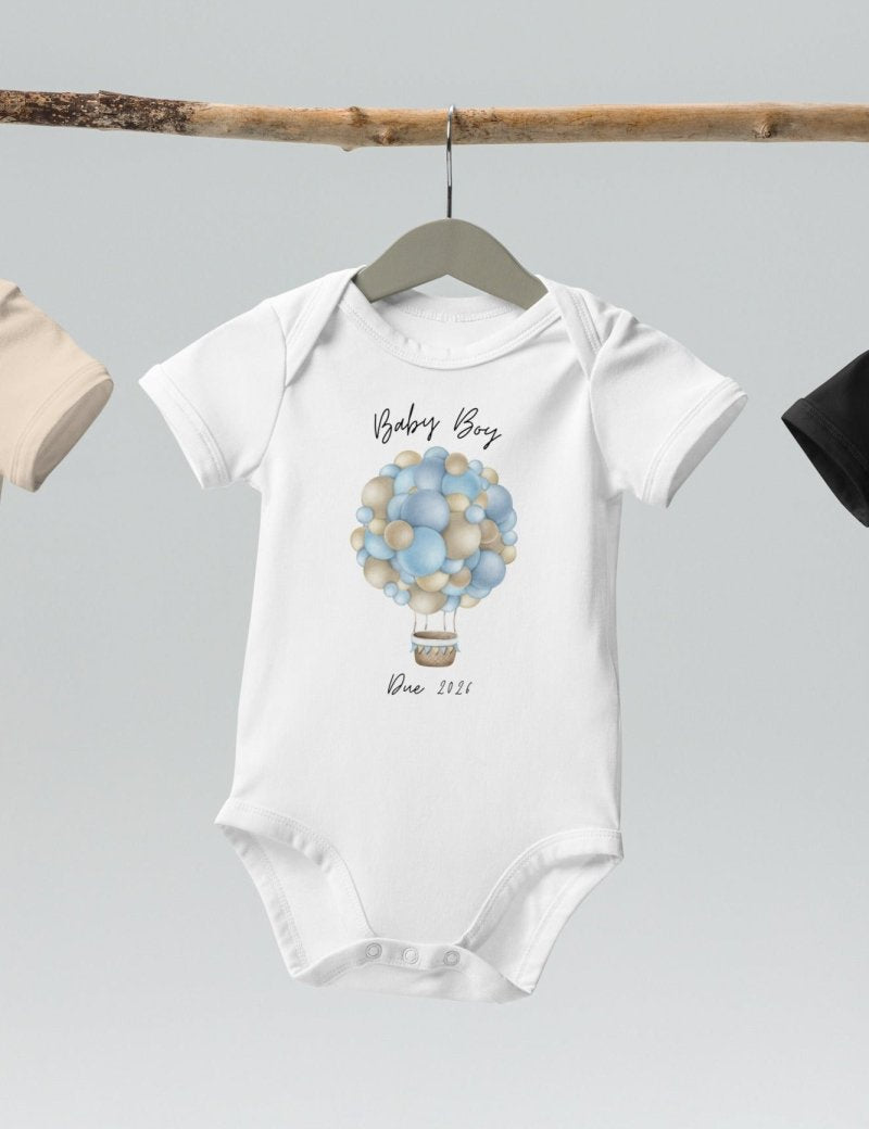Baby Boy Due (Personalised Name Bodysuit) - Cozy Crew Club