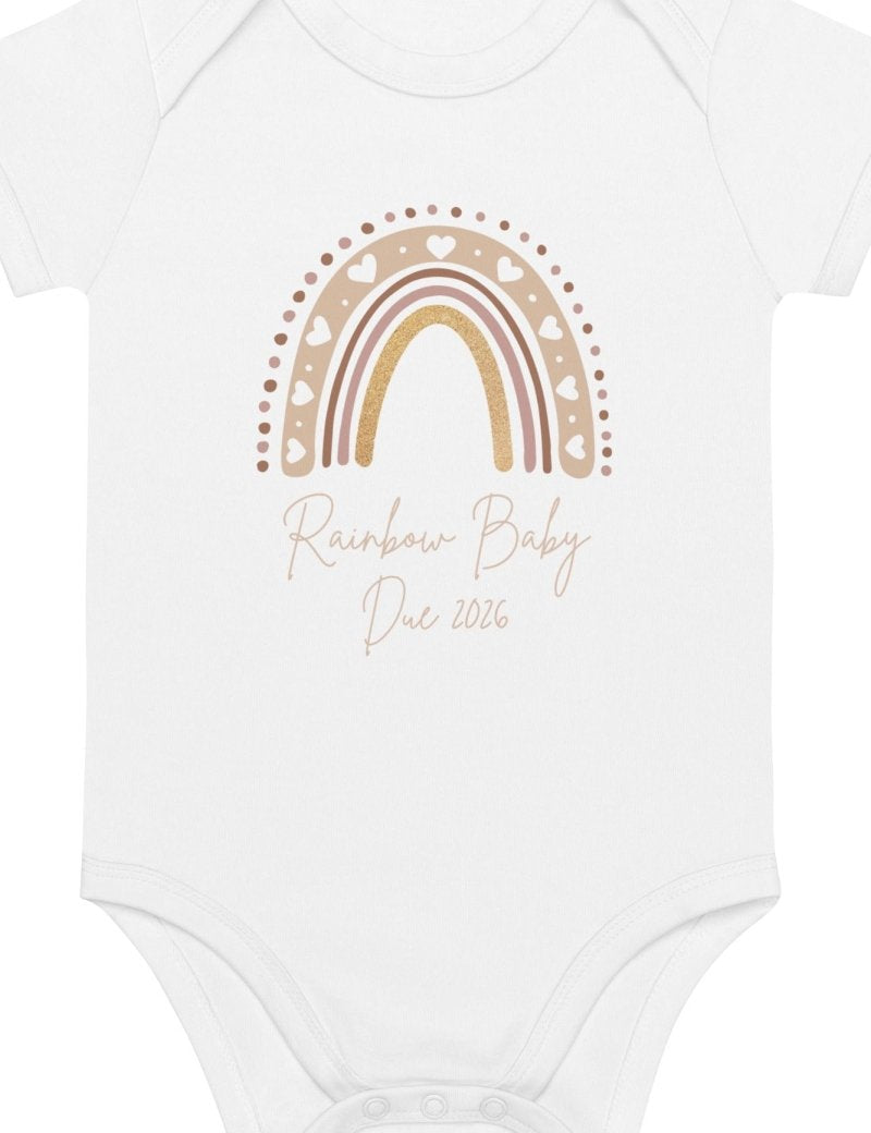 Neutral Heart Rainbow Baby Due Bodysuit - Cozy Crew Club