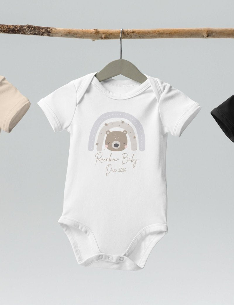 Neutral Bear Rainbow Baby Due Bodysuit - Cozy Crew Club