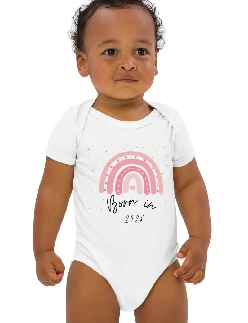 Born in 2026 Pink Personalised Bodysuit - Cozy Crew Club