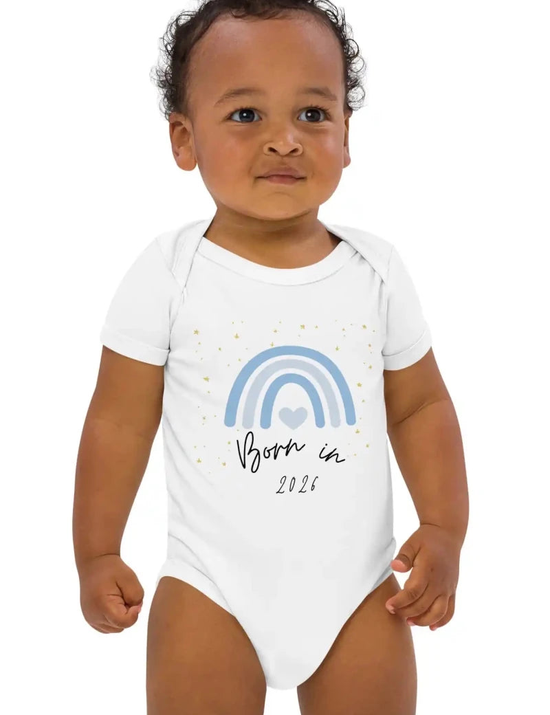 Born in 2026 Blue Personalised Bodysuit - Cozy Crew Club