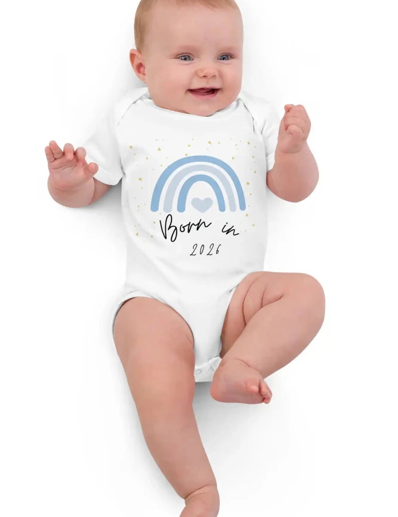Born in 2026 Blue Personalised Bodysuit - Cozy Crew Club