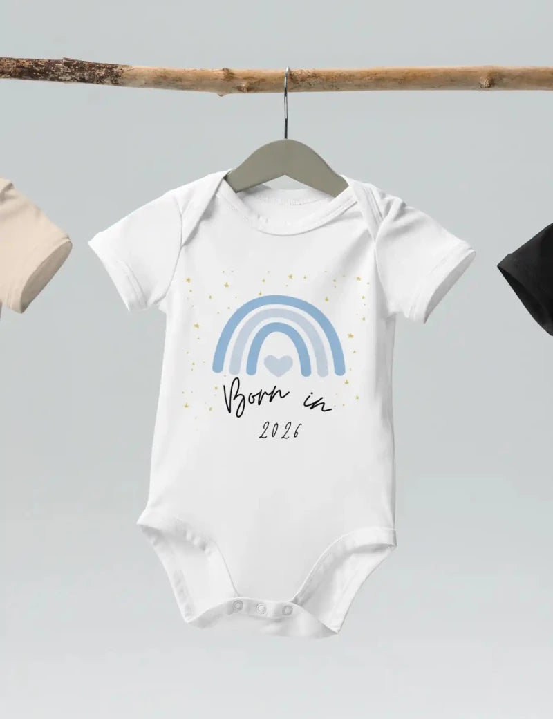 Born in 2026 Blue Personalised Bodysuit - Cozy Crew Club