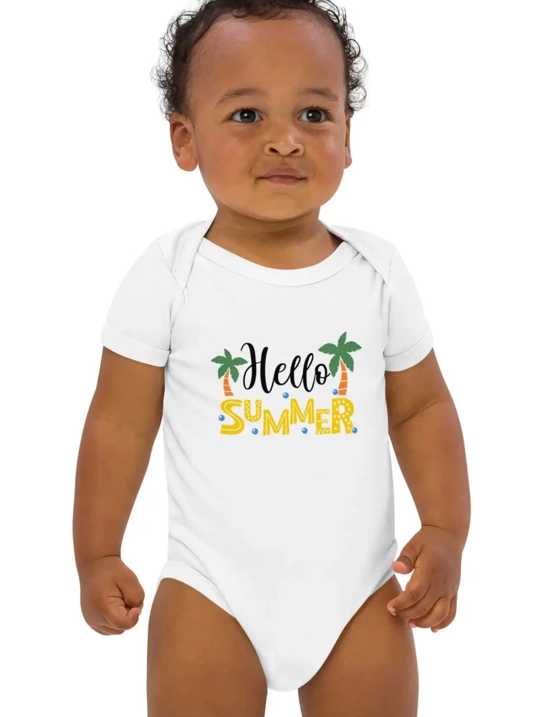 Hello Summer Bodysuit in White - Cozy Crew Club
