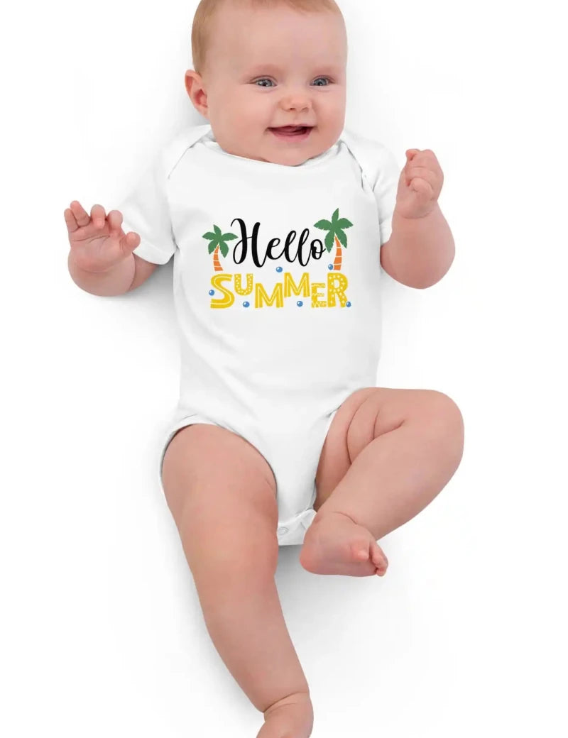 Hello Summer Bodysuit in White - Cozy Crew Club