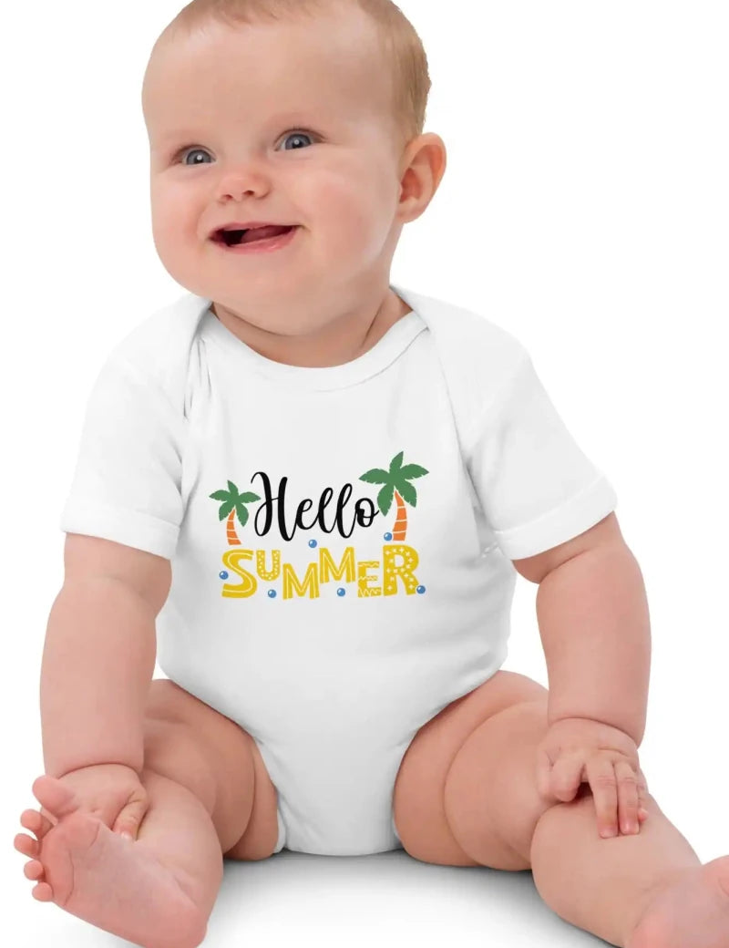 Hello Summer Bodysuit in White - Cozy Crew Club