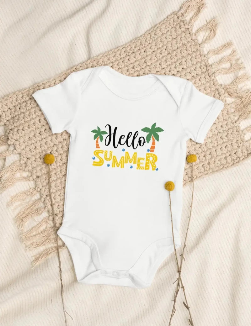 Hello Summer Bodysuit in White - Cozy Crew Club